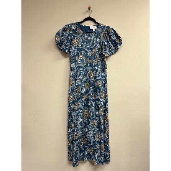 CLEOBELLA Magnolia Floral Print Leslie Midi Dress L NWT Retail $288 - Picture 4 of 5